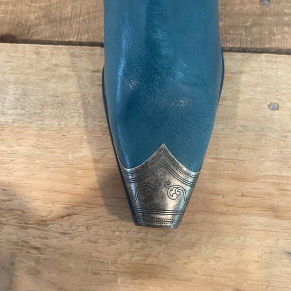 Free People Brayden Western Boot NWOT in Petrol Blue Size 37.5 (US 7) - Picture 11 of 13